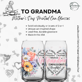 母の日プリントされた缶ガラス ガラス缶