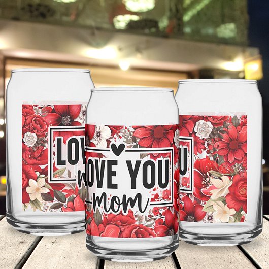 母の日プリントされた缶ガラス ガラス缶