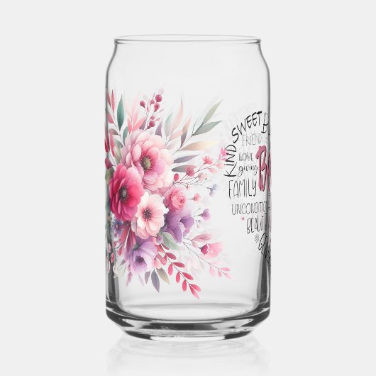 母の日プリントされた缶ガラス ガラス缶 (正面)