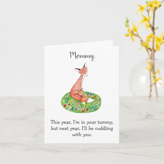 母の日ベビーからの妊娠ママのプレゼント カード (黄色い花)