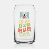 母の日ペット母かわいい子犬の写真 ガラス缶 (正面)