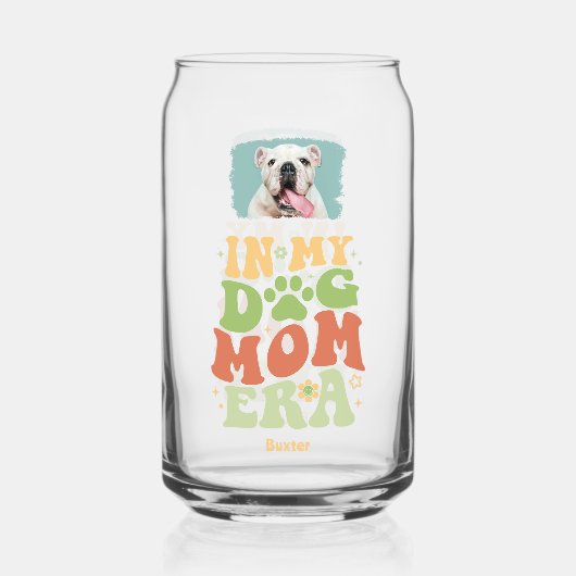 母の日ペット母かわいい子犬の写真 ガラス缶 (正面)