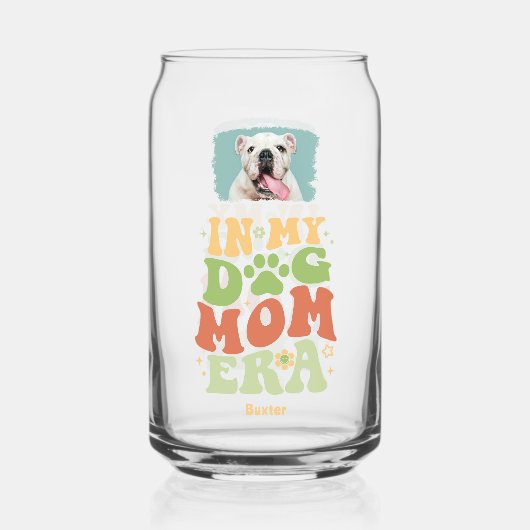 母の日ペット母かわいい子犬の写真 ガラス缶 (裏面)