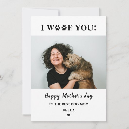 母の日ペット犬のママ写真かわいいハート シーズンカード (正面)