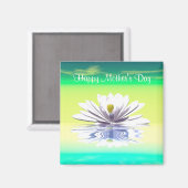 母の日ホワイトウォーターリリー マグネット (正面/裏面)