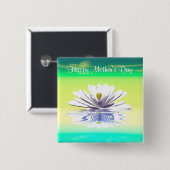 母の日ホワイトウォーターリリー 缶バッジ (正面&裏面)
