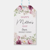 母の日ホワイトパープルフローラの緑の恵み ギフトタグ (正面)