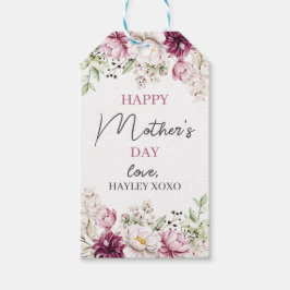 母の日ホワイトパープルフローラの緑の恵み ギフトタグ