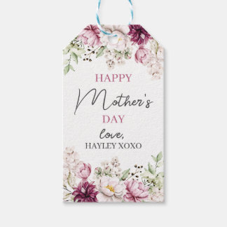 母の日ホワイトパープルフローラの緑の恵み ギフトタグ