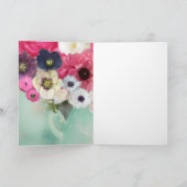 母の日ホワイトピンクのバラとアネモネの花 カード (内部)