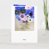 母の日ホワイトブルーのバラとアネモネの花 カード (裏面)