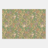 母の日ホワイト蝶オレンジ色の花 ラッピングペーパーシート (正面3)