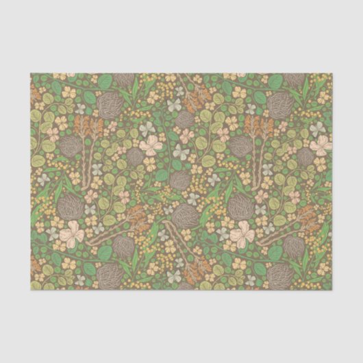 母の日ホワイト蝶オレンジ色の花 薄葉紙 (正面)
