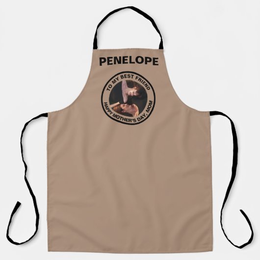 母の日マイ最高のフレンドのカスタム写真と文字 エプロン (正面)