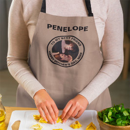 母の日マイ最高のフレンドのカスタム写真と文字 エプロン