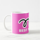 母の日マグカップとピンクのデイジー花 | 最高の母 コーヒーマグカップ (左)