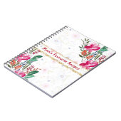 母の日ママお気に入りのレシピピンクの花かわいい ノートブック (左側)