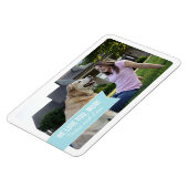 母の日ママが大好きホワイトブルーのバナー写真 マグネット (左側)