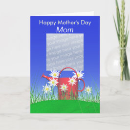 母の日ママのデイジーと散水缶の写真 カード