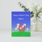 母の日ママのデイジーと散水缶 ポストカード (スタンド正面)