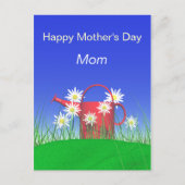 母の日ママのデイジーと散水缶 ポストカード (正面)