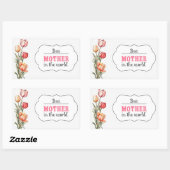 母の日ママの水の色のスケッチ娘。 長方形シール (シート)