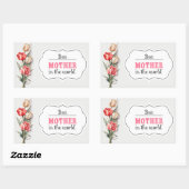 母の日ママの水の色のスケッチ娘。 長方形シール (シート)