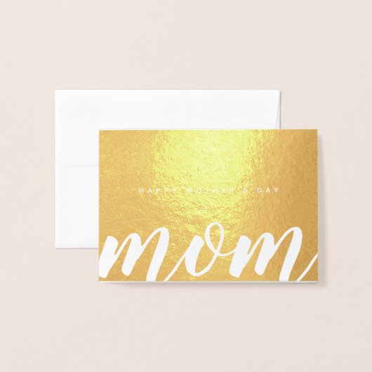 母の日ママシンプルホイルエレガントカード 箔カード (封筒付き正面)
