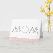 母の日ママピンクウォーター色フローラグリーティング カード (黄色い花)