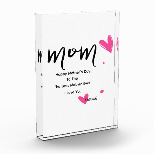 母の日ママピンクハート フォトブロック (左)