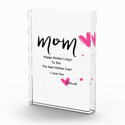 母の日ママピンクハート フォトブロック (右)