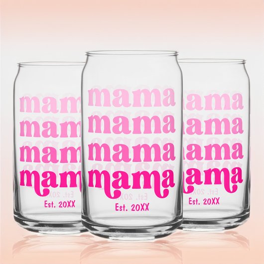 母の日ママピンクモダンエレガント ガラス缶