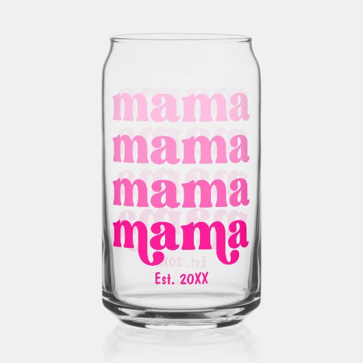 母の日ママピンクモダンエレガント ガラス缶 (正面)