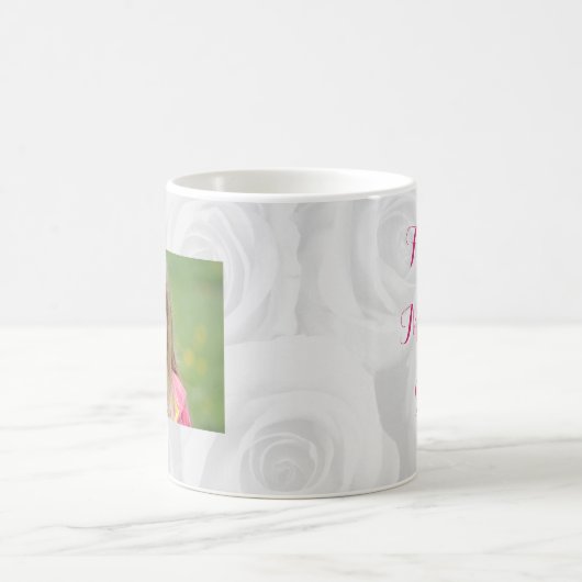 母の日ママフローラかわいらしタイポグラフィ写真 コーヒーマグカップ (中央)