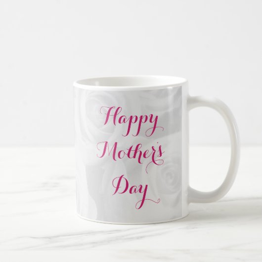 母の日ママフローラかわいらしタイポグラフィ写真 コーヒーマグカップ (右)