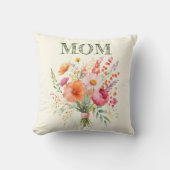 母の日ママフローラかわいらしブーケ花 クッション (正面)