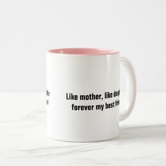 母の日ママ娘ギフト引用文カスタム文字 ツートーンマグカップ (正面右)