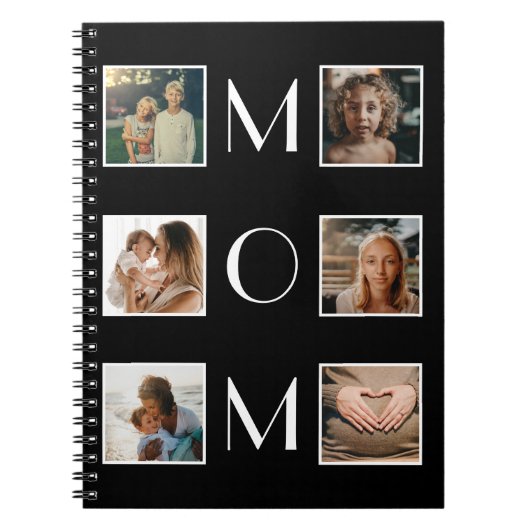 母の日ママ家族の子6写真コラージュ ノートブック (正面)