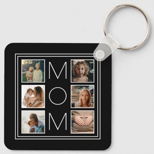 母の日ママ家族6フォトコラージュテンプレート キーホルダー (裏面)