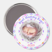 母の日ママ最高のーEver Baby Girl Photo Gift マグネット (正面/裏面)