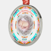 母の日ママ最高のーEver Baby Girl Photo Gift メタルオーナメント (左)