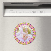 母の日ママ母ママ赤ちゃん女の子写真ギフト マグネット (インサイチュ (食洗機))