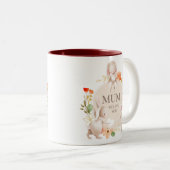 母の日ママ私たちはあなたを愛するバニーウサギフローラ ツートーンマグカップ (正面右)