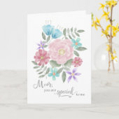 母の日ママ私に特別な水色 カード (黄色い花)