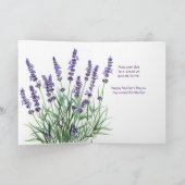 母の日ママ、ラベンダー春ガーデンフラワー シーズンカード (内部)