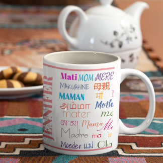 母の日マルチリンガルMug Mom カラフル Coffee コーヒーマグカップ