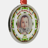 母の日ミイラ最高のイのベビー子供の写真ギフト メタルオーナメント (右)