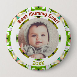 母の日ミイラ最高のイのベビー子供の写真ギフト 缶バッジ