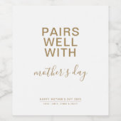 母の日ミニマリストのワインラベルとよくペア ワインラベル (シングルラベル)