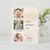 母の日モダン抽象芸術図形3写真編集可能 シーズンカード (スタンド正面)